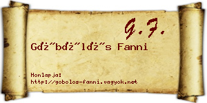 Göbölös Fanni névjegykártya
